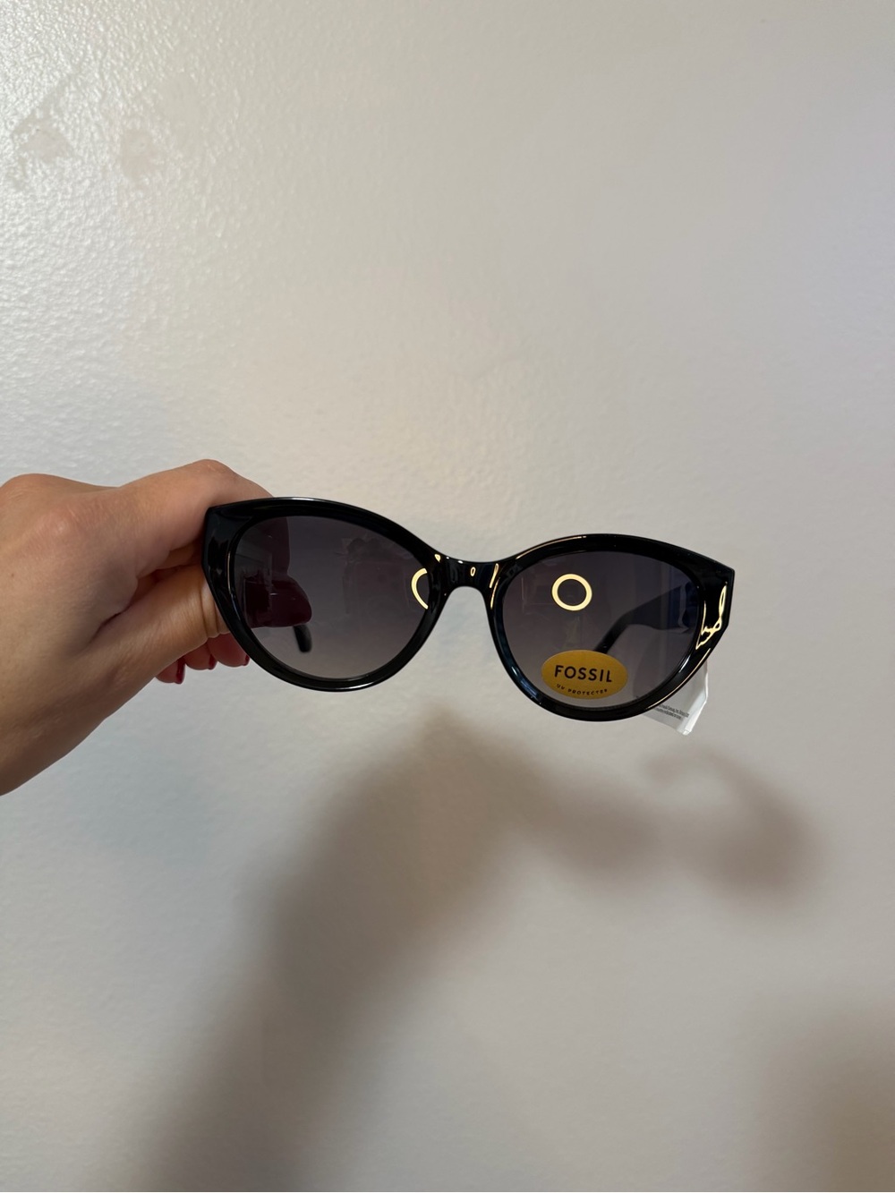 Fossil Black Gloss Cat-Eye Sunglasses